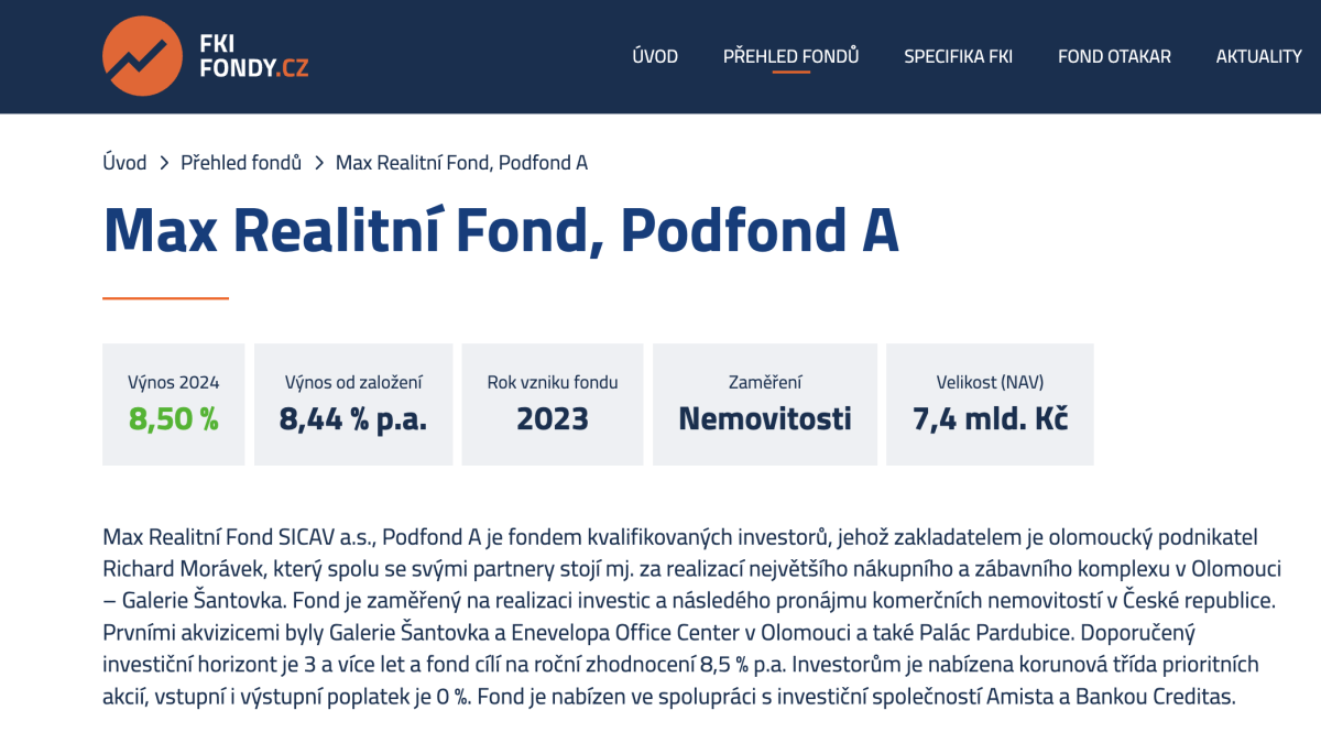 Max Realitní nově na portálu FKI-fondy.cz